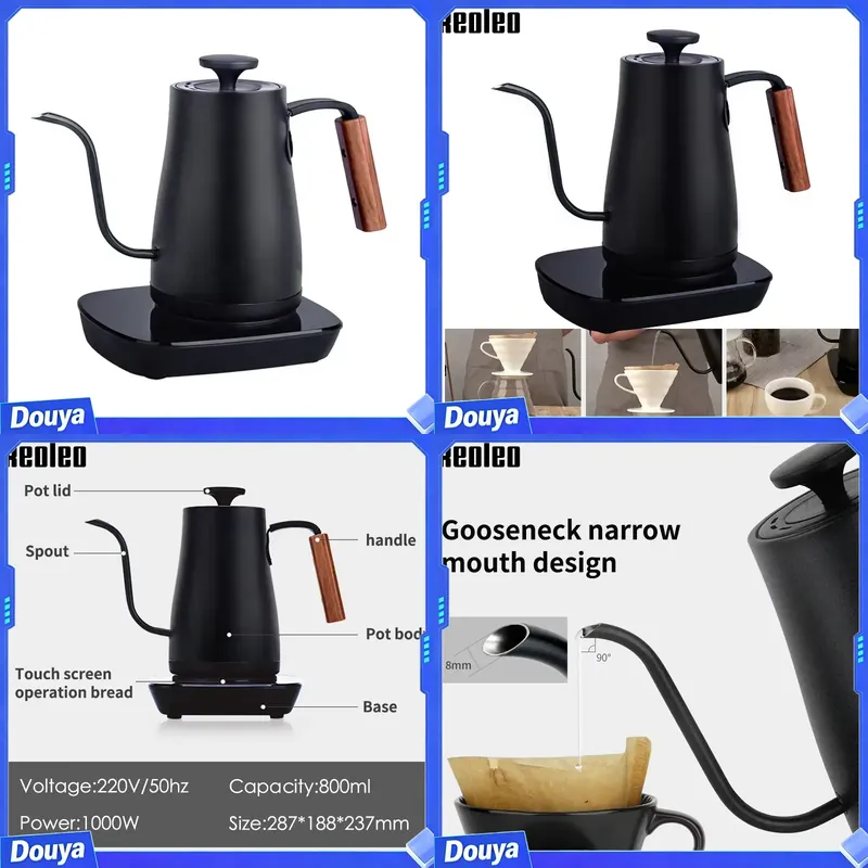 Electric Kettle Gooseneck - Ketel Kopi XEOLEO, Ketel Gooseneck 800ml,
