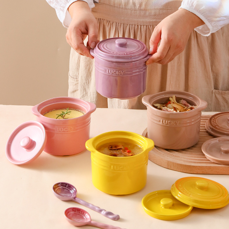 Kitchen Appliances For Cooking - Mangkuk Keramik Tutup Ganda, Mangkuk Telur