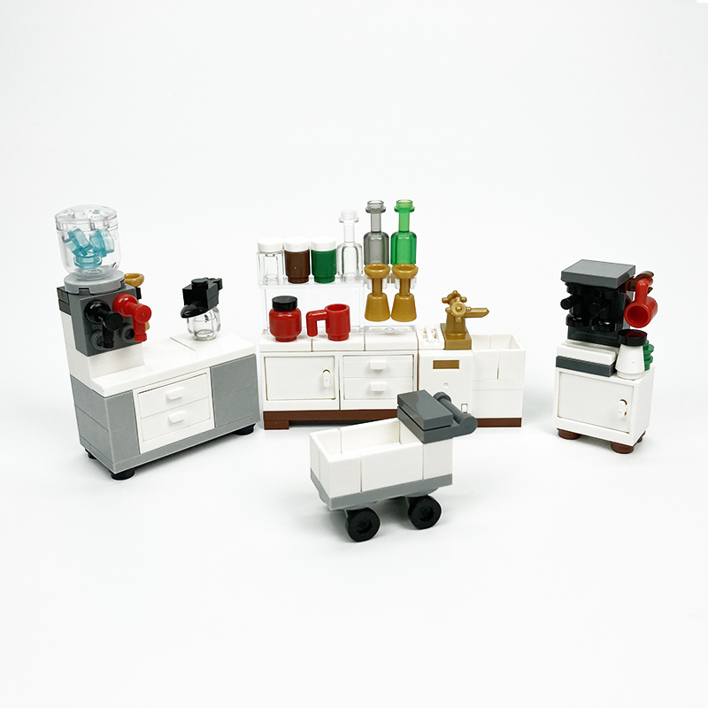 Kitchen Appliances Refrigerators - MOC block mainan kreatif peralatan dapur