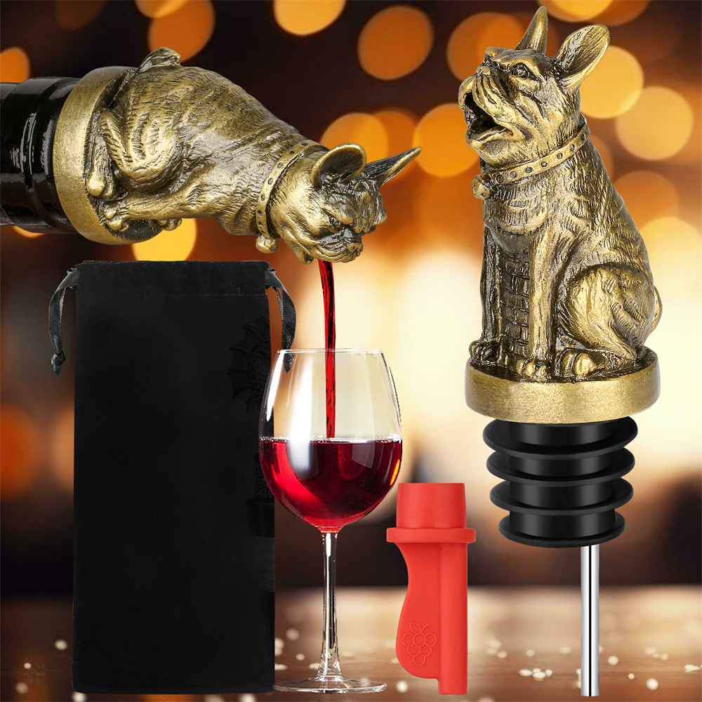 Kitchen Appliances Garage - Botol anggur Bulldog Perancis lucu penyumbat
