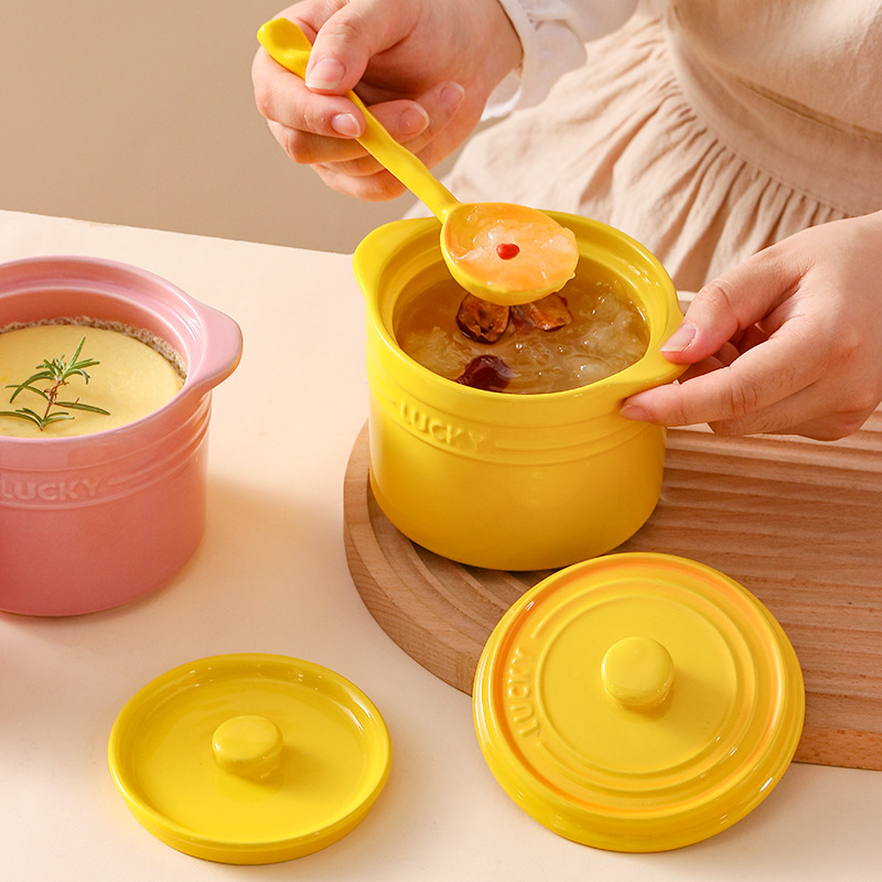 Mangkuk Keramik Tutup Ganda, M - Kitchen Appliances For Cooking ulasan dan harga