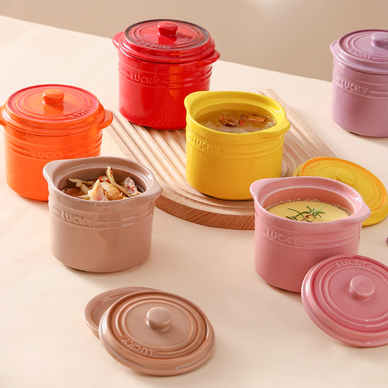 Mangkuk Keramik Tutup Ganda, M - Kitchen Appliances For Cooking ulasan dan harga