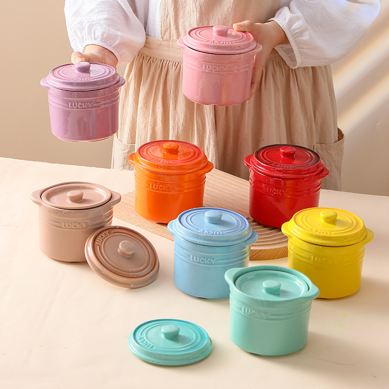 Mangkuk Keramik Tutup Ganda, M - Kitchen Appliances For Cooking ulasan dan harga